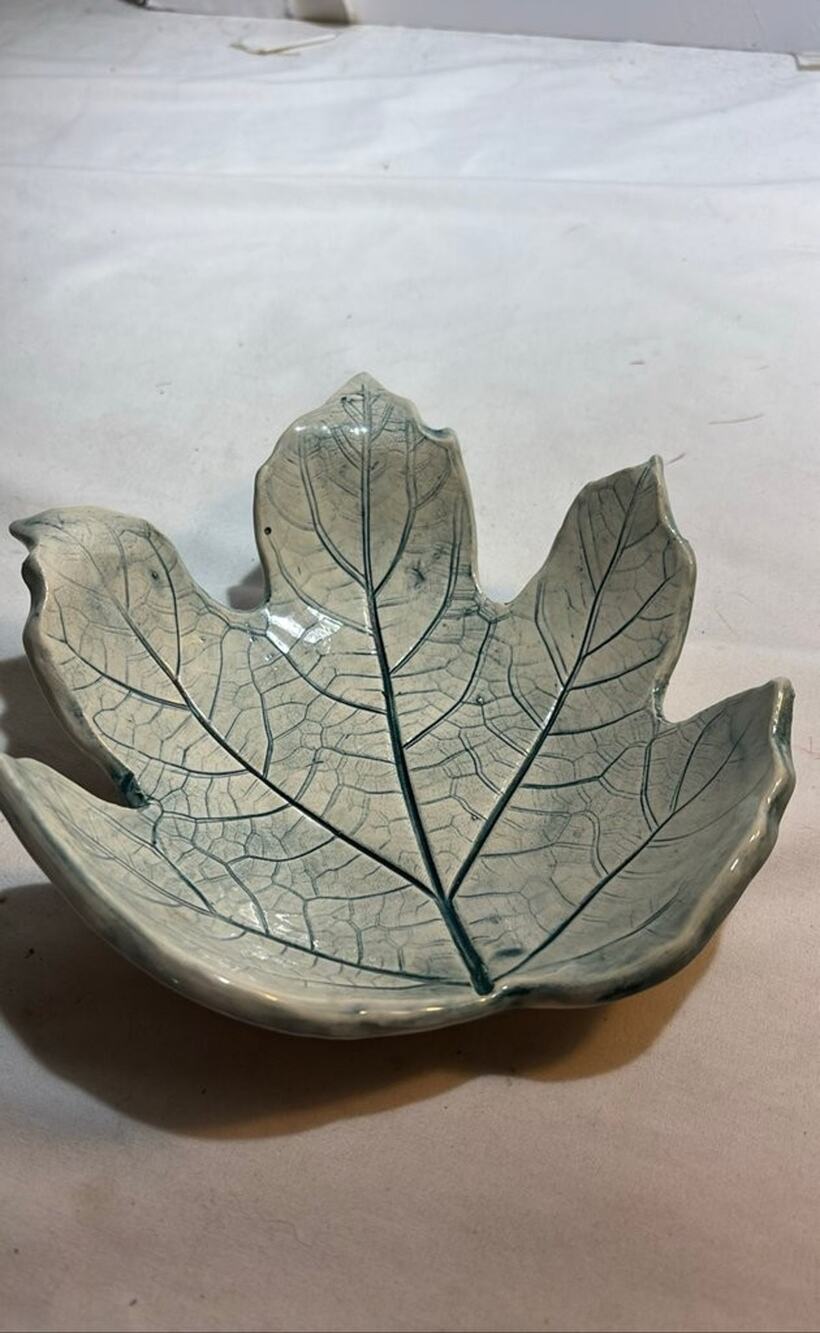 Leaf-Shaped Ceramic Dish with MCA Mark